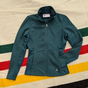 Spyder teal fleece lined core sweater jacket S